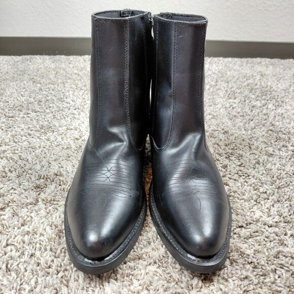 Laredo Long Haul Western Boots Mens 12D 12 D Black Leather Side Zip Ankle 62001 main image 3